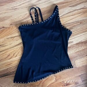 Asymmetrical rhinestone top